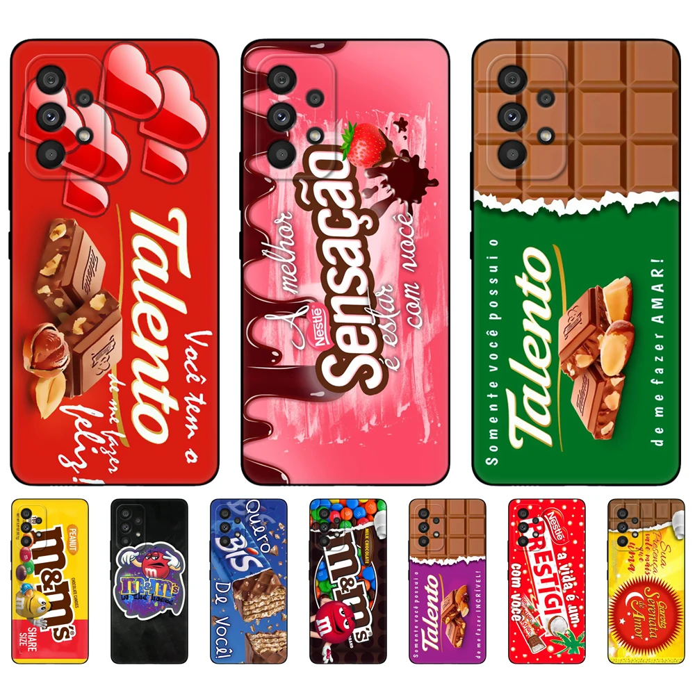 Cioccolato M & M Per Samsung M12 M22 M23 M52 5G Custodia Silestone Galaxy A13 A23 A33 A53 A73 4G S22 S22 Plus Ultra Cover Per Smartphone