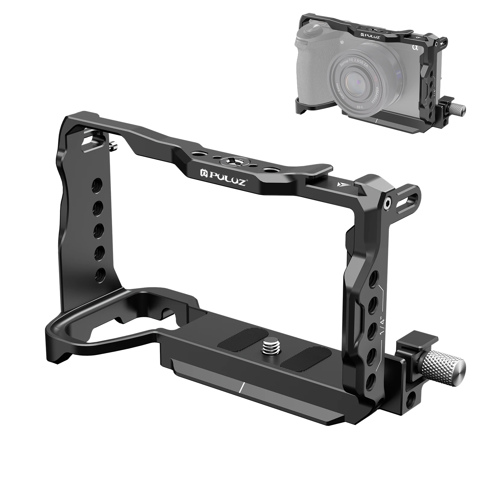 Per Sony A6700 Puluz Metal Camera Cage Stabilizzatore Rig
