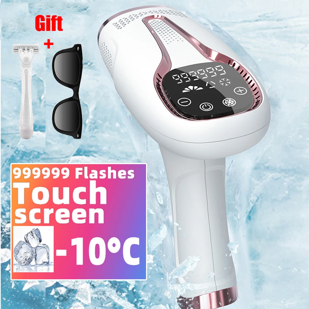 999999 Flash Congelamento Epilatore Laser Permanente Indolore Ice Sensing Depilazione Ipl Fotoepilatore Bikini Body Epilator
