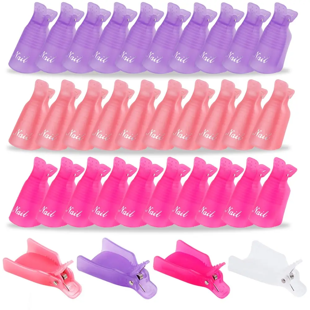 10 Pezzi Di Plastica Unghie Artistiche Soak Off Cap Clip Di Gel Uv Polish Remover Wraps Nail Polish Remover Pinze Nail Cleaner Sgrassante Strumenti Di