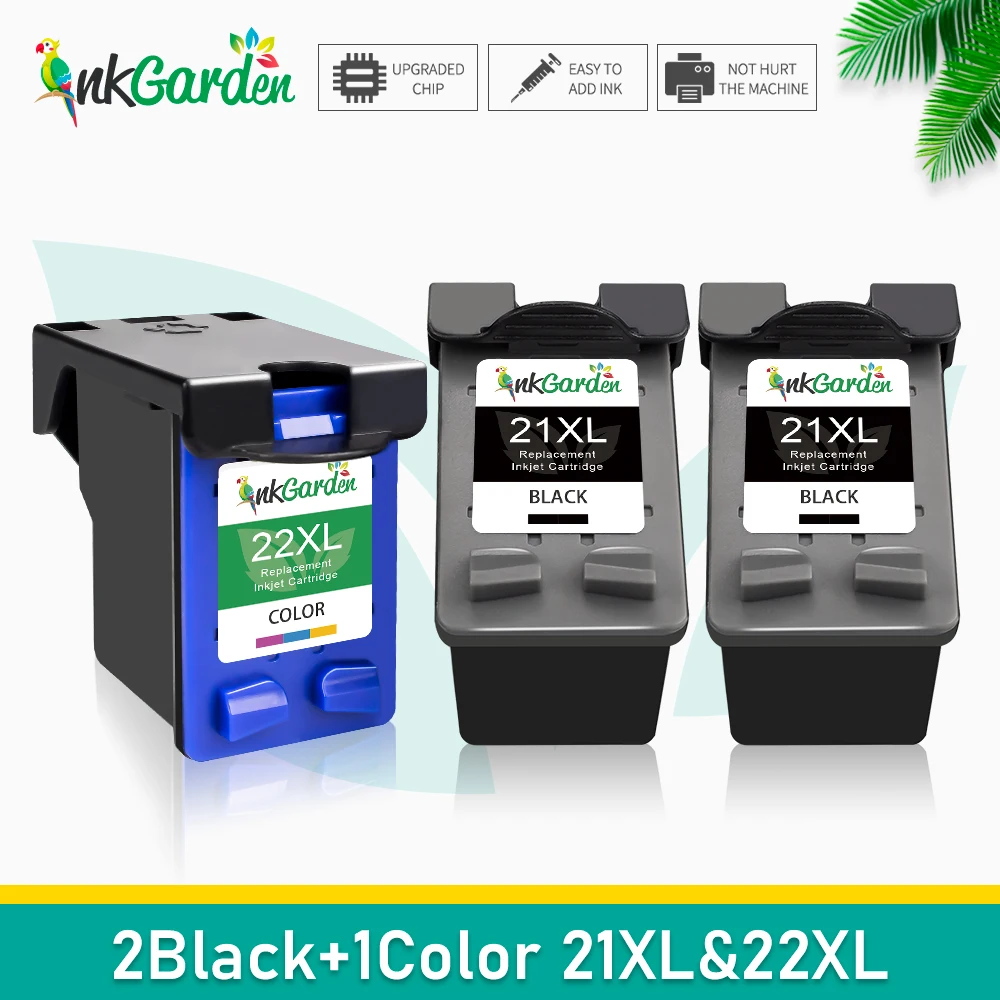 Inkgarden Rigenerato Per Cartucce D'Inchiostro Hp 21 22 Hp 21 Xl 22 Xl Per Hp Deskjet F2180 F2200 F2280 F4180 F300 F380 380 D2300