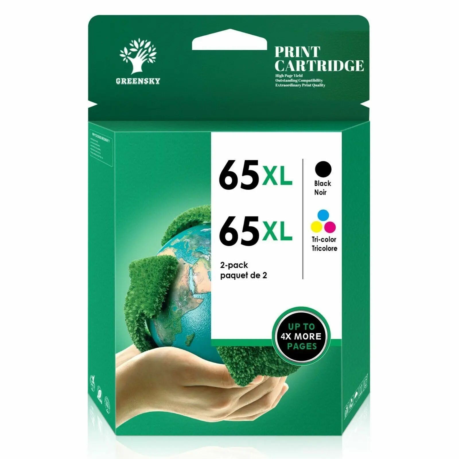 Confezione Da 2 Cartucce D'Inchiostro 65Xl Di Colore Nero Per Hp Envy 3750 5010 5030 Amp 100 120 130