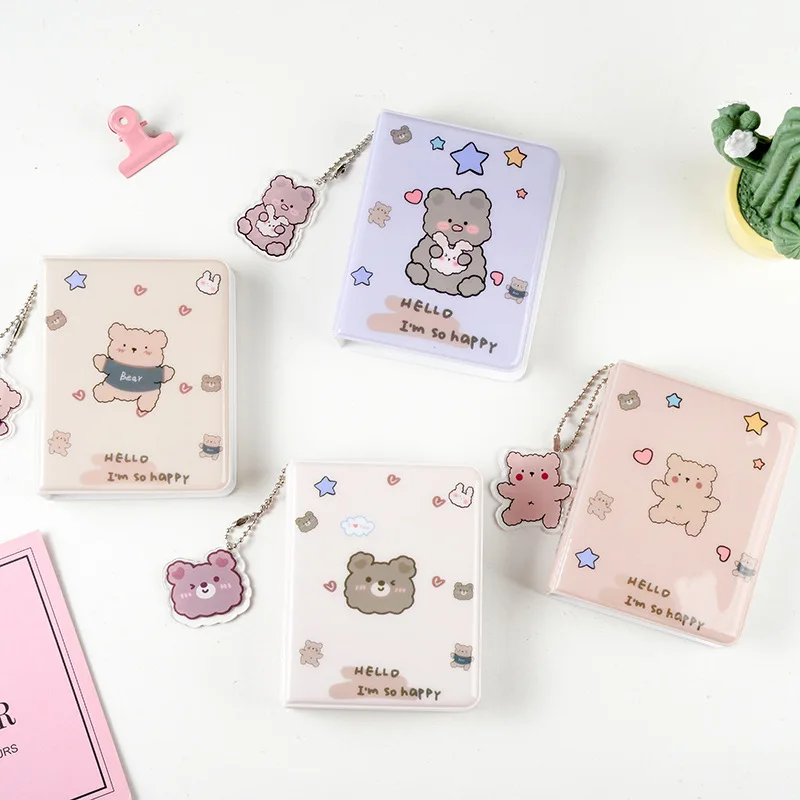 3 Pollici Cartoon Ins Insert Photo Album Coffee Bear Album Fotografico Cute Mini Photo Album Porta Biglietti Da Visita Idol Storage Book