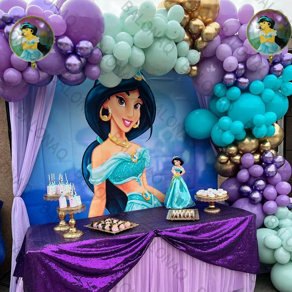 1Set Disney Aladdin Princess Jasmine Theme Balloon Garland Arch Kit Decorazioni Per Feste Di Buon Compleanno Forniture Per Baby Shower Viola