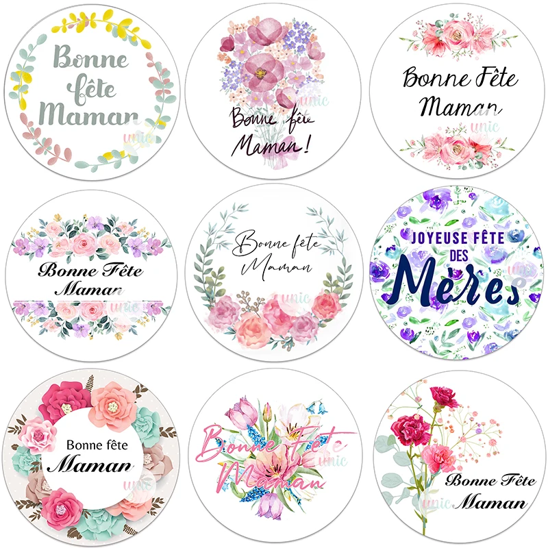Le Etichette Degli Adesivi Della Decorazione Di Festa Della Mamma Felice Francese Di Chair Fète Des Mres Di Joyeuse Fète Des Mres Etichette Di Carta A