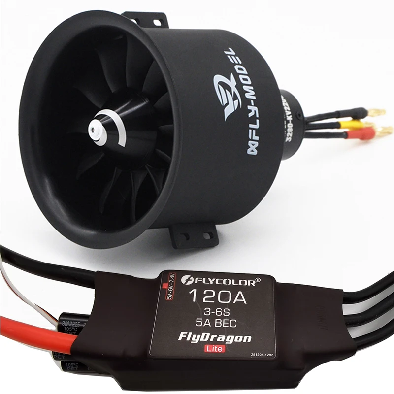 Xfly 80Mm Edf 12 Pale Ventola Canalizzata Con 3280 Rc Brushless Moto Kv2200 Spinta 3400G E 120A Esc Per Aereo Jet 6S