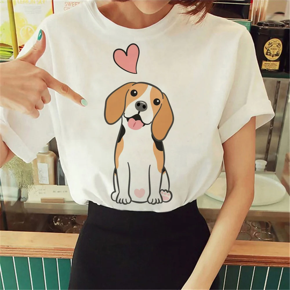 Beagle Tee Donna Comic Top Femminile Comic Clothes