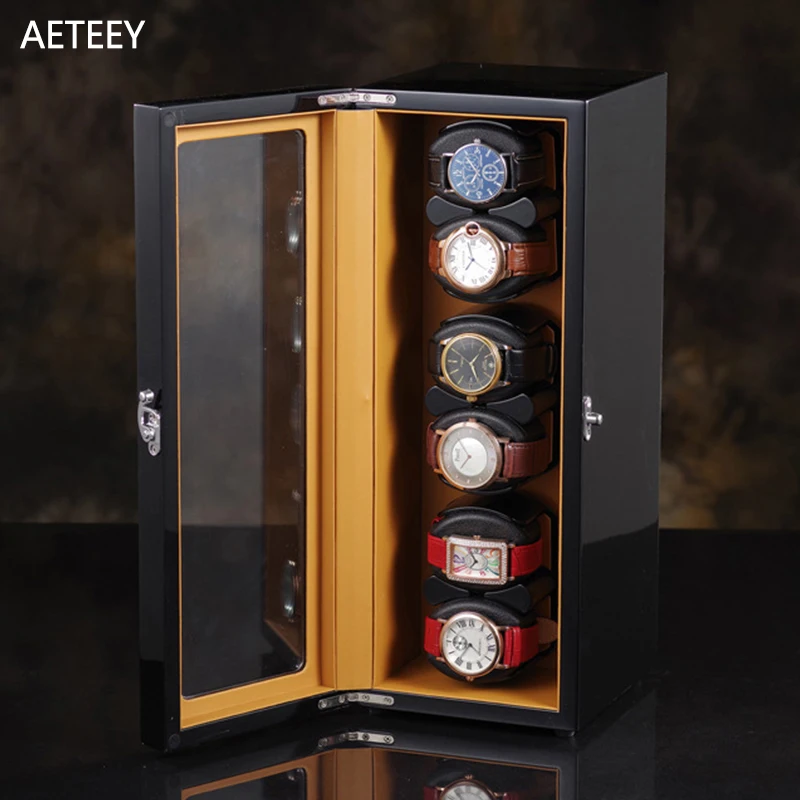 6 + 0 Orologio Avvolgitore Verticale Vetrina Vetrina Di Alta Qualità Lucido Vernice Aspetto Automatico Orologio Avvolgitore Per Orologi Rolex