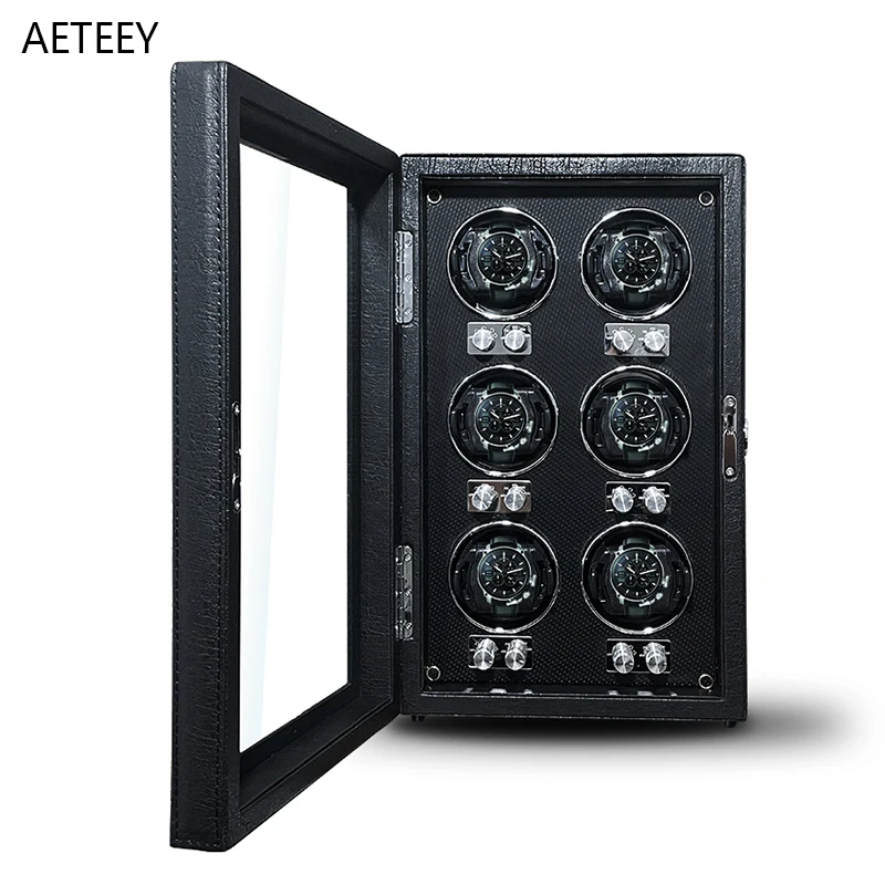 Per Rolex Automatic Watch Winder 6 Slot High End Luxury Daily Idle Display Case Storage Box Organizzazione Antipolvere Con Luce