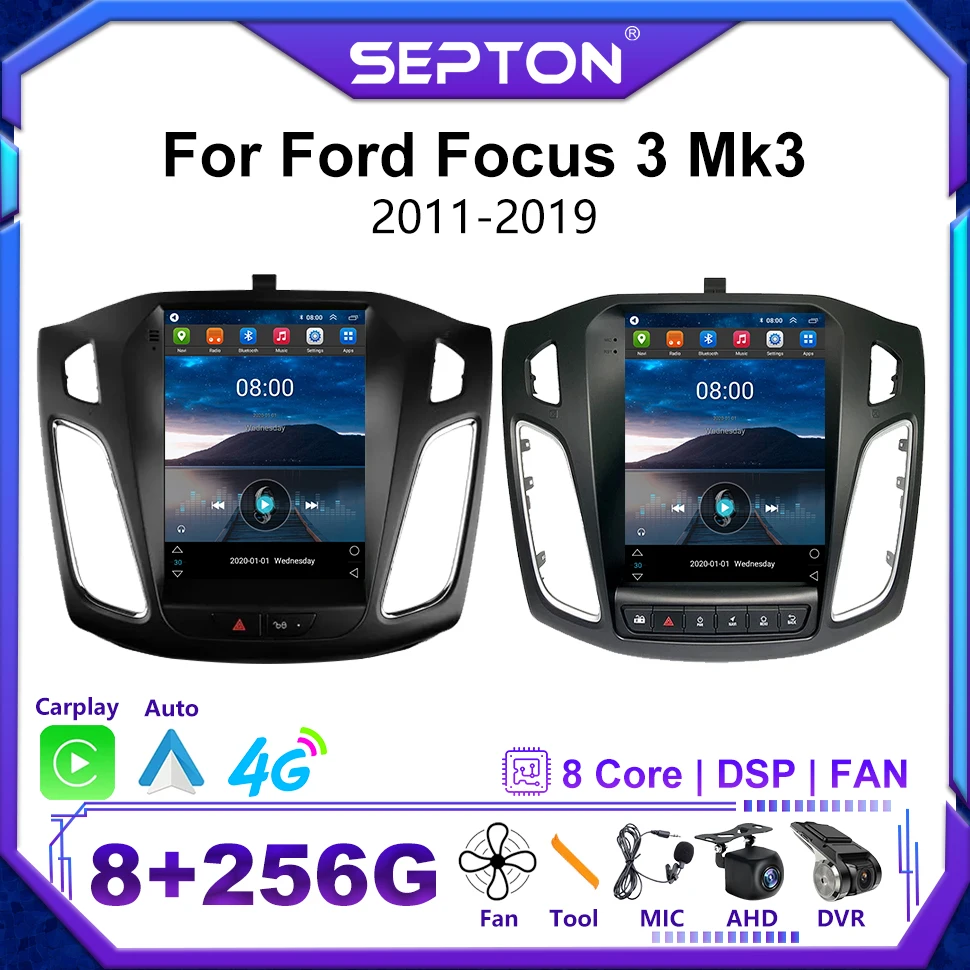 Septon Android 12 9.7 "Autoradio Per Ford Focus 3 Mk3 2011-2019 Carplay Multimedia Player Navi Stereo Gps 4G 2 Din Head Unit