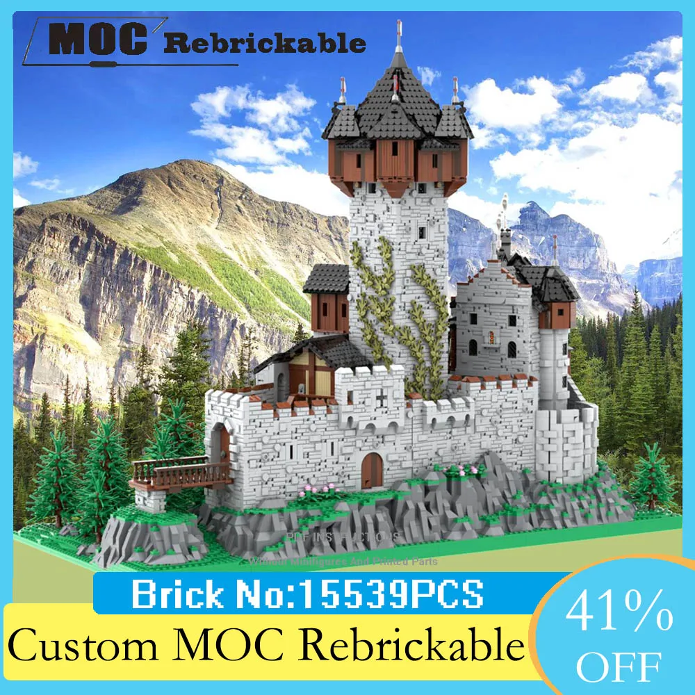 Moc Retro Architecture In Carinthia Burg Falkestein Church Castello Medievale Building Blocks Set Alps Austriaci European Town Toys