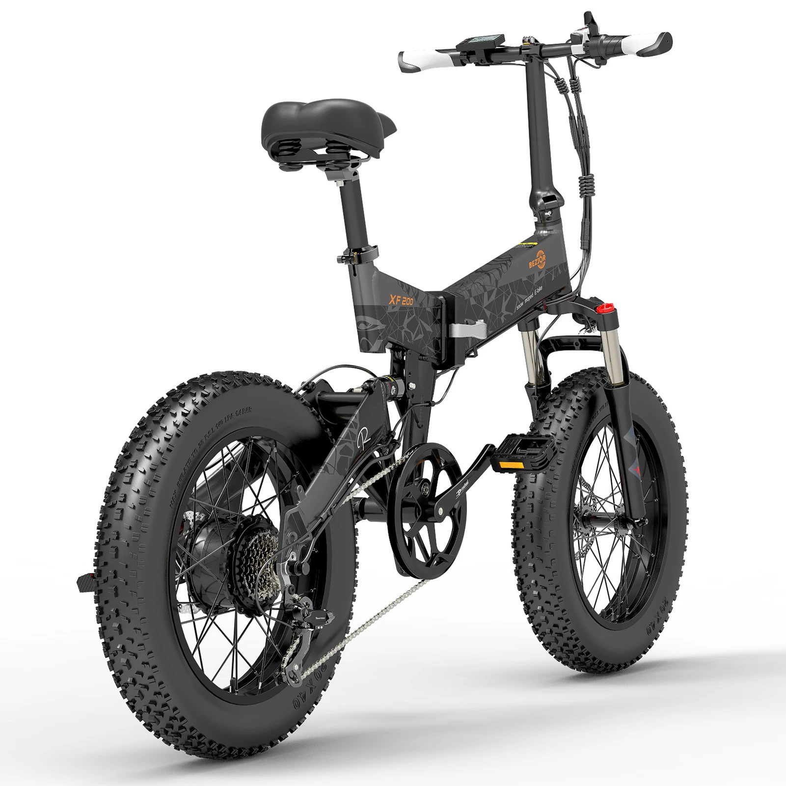 Bezior Xf200 1000W Motore Pieghevole Ciclomotore Elettrico Bici 48V 15Ah Power Assist Bici Elettrica Assorbimento Degli Urti Bicicletta Elettrica