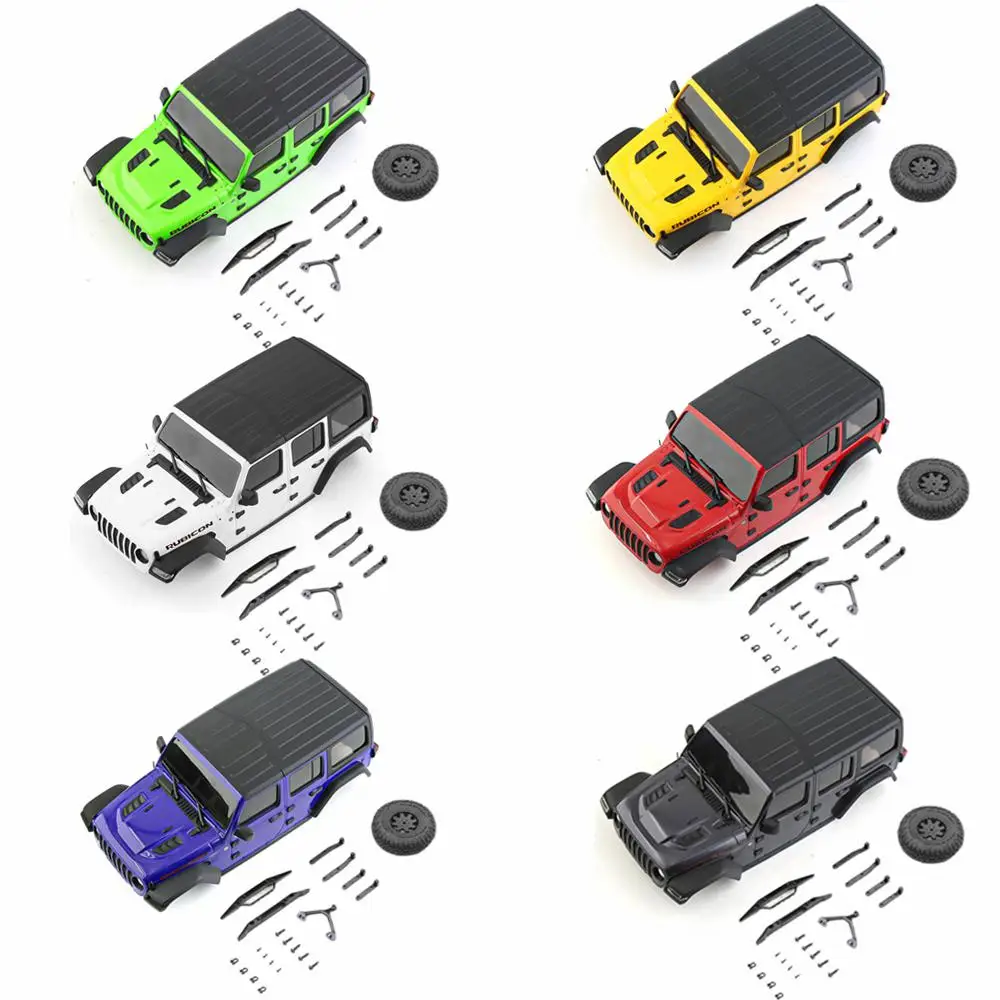 Per 1/24 Rc Car Kyosho Mini-Z 4X4 Jeep Wrangler Mxb01W/Gm Interasse 198Mm 7.77 Pollici Convertibile Hard Body Shell Kit