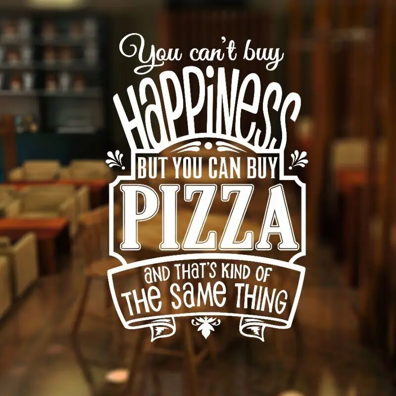Non Puoi Comprare La Felicità Ma Puoi Comprare La Citazione Della Pizza Adesivo Da Parete Vinile Ristorante Negozio Cucina Murale Decorazione Della Fi