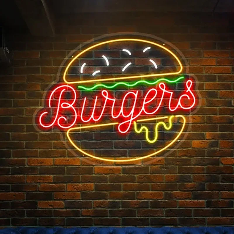Burger Shop Insegne Al Neon Luci Al Neon Personalizzate Insegne Al Neon Sulla Parete Decorazione Della Caffetteria Decorazione Della Parete Della Casa