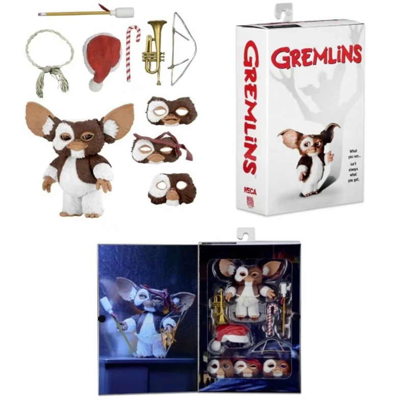 In Magazzino Neca Ultimate Gizmo Anime Figure Versione Natalizia Mobile Eye Gremlins Gizmo Room Decoration For Toys Regalo Di Compleanno