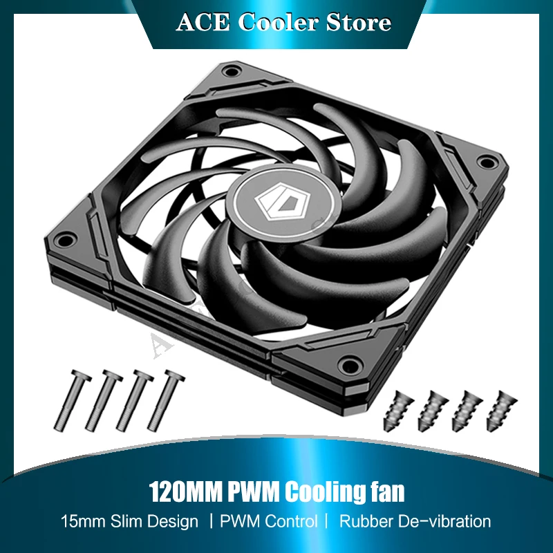 12015 Pc Case Fan 15Mm Ultra-Slim Cpu Water Cooler Fan 4Pin Pwm Mute 5V Argb Nero/Bianco