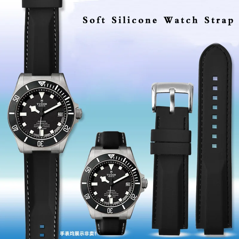 Cinturino In Silicone Morbido Resistente All'Acqua Da 22Mm Per Cinturino In Gomma Impermeabile Tudor Pelagos 25500 25600