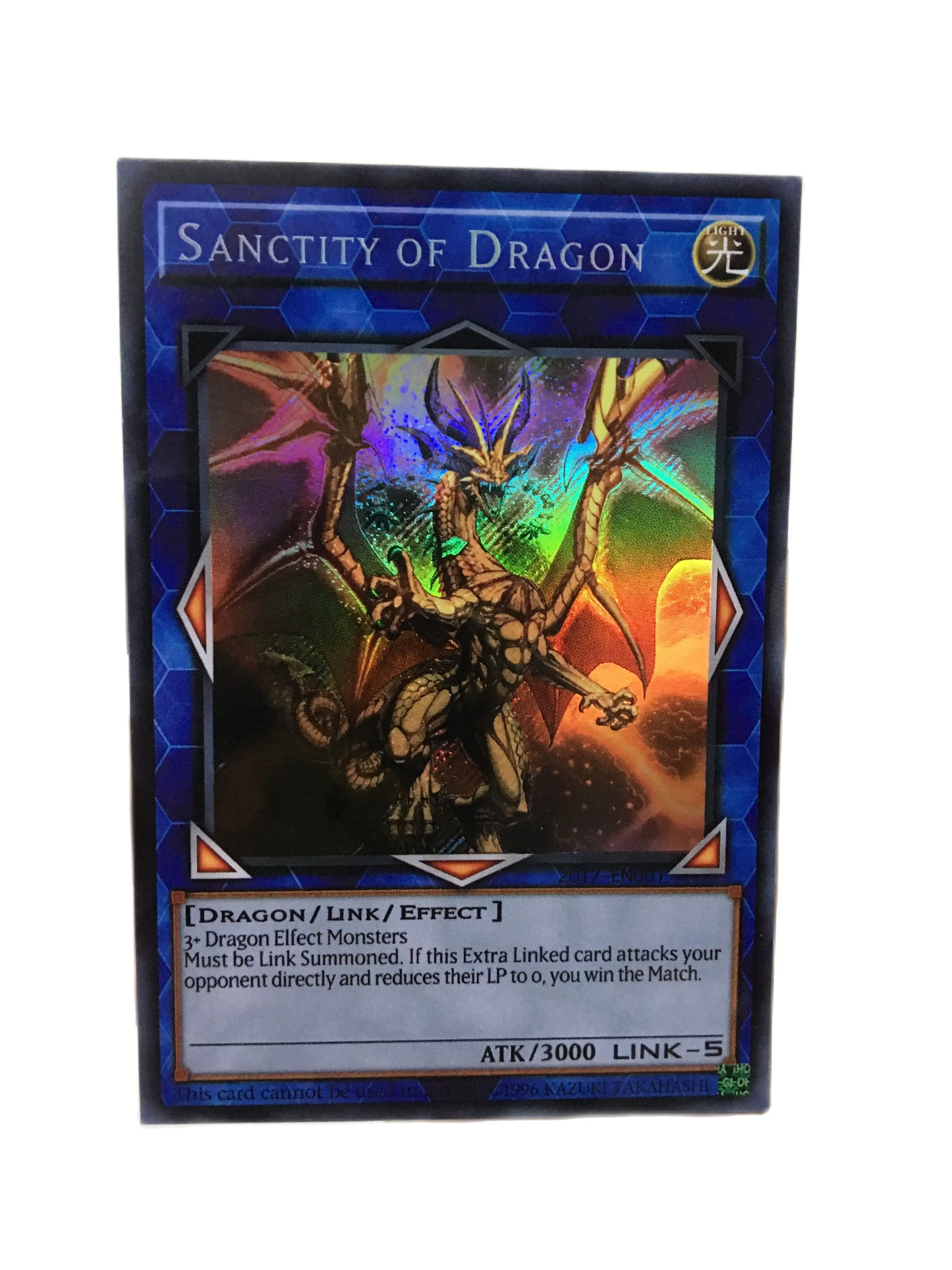 Yu Gi Oh World Congress 2017 Prize Card Holy Dragon Diy Face Flash Sr/Ur Hobby Collection Game Anime Card