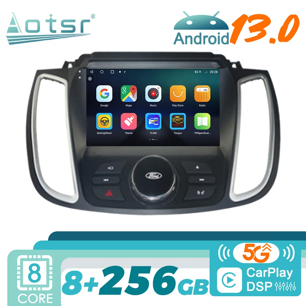 Per Ford Kuga C-Max Escape 2012 -2019 Autoradio Android 2Din Autoradio Stereo Lettore Video Multimediale Gps Navi Head Unit Screen