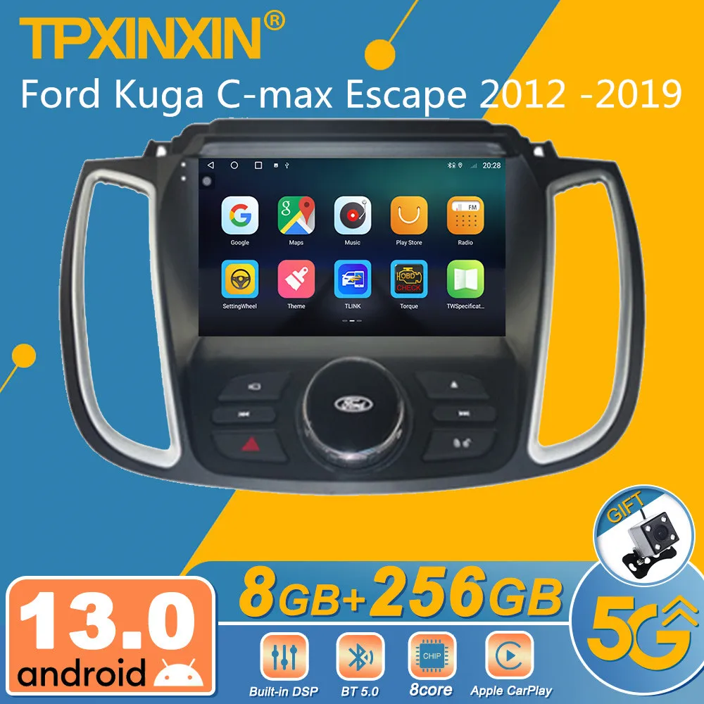 Per Ford Kuga C-Max Escape 2012 -2019 Autoradio Android Ricevitore Stereo 2Din Autoradio Lettore Multimediale Gps Navi Head Unit
