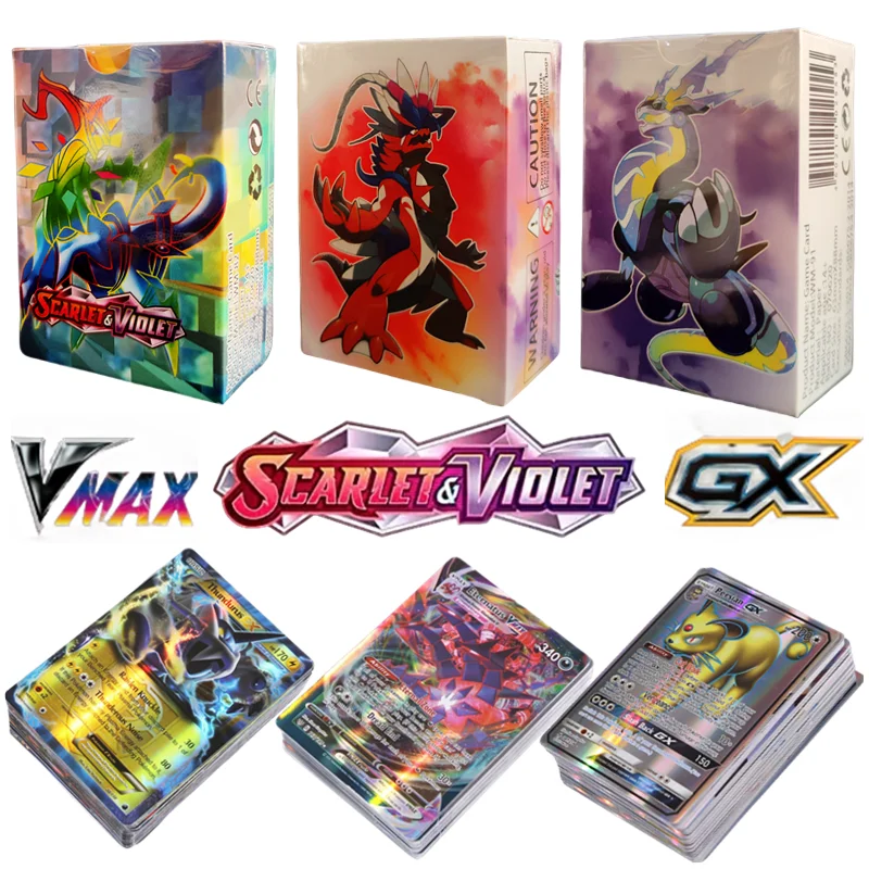 100Pcs English Pokemon Card Vstar Vmax Gx Ex Cards Pokemon Shining Game Cards Playing Collection Booster Box Toys Regali Per Bambini