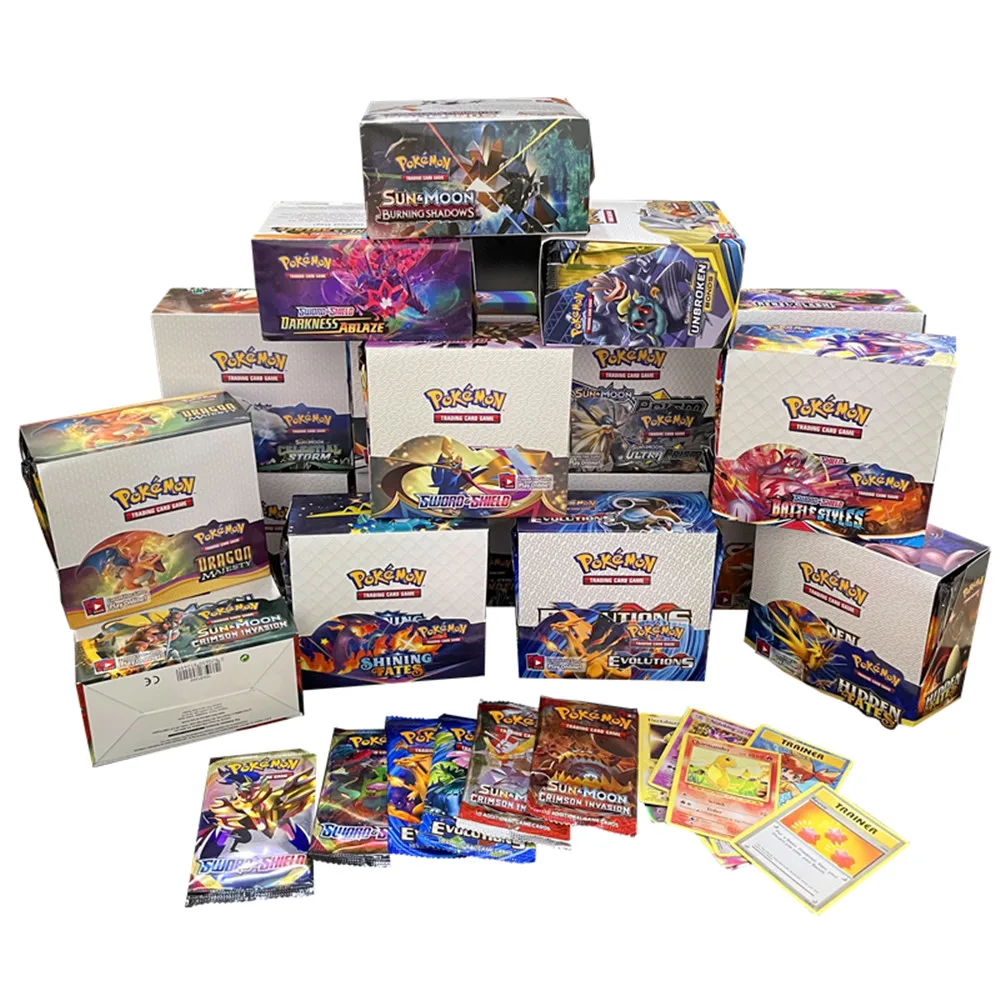 324Pcs Pokemon Cards Box Tcg: Sun & Moon Evolenze Pokemon Booster Shinny Card Pokemon Gioco Giocattolo Regalo Di Compleanno Per Bambini