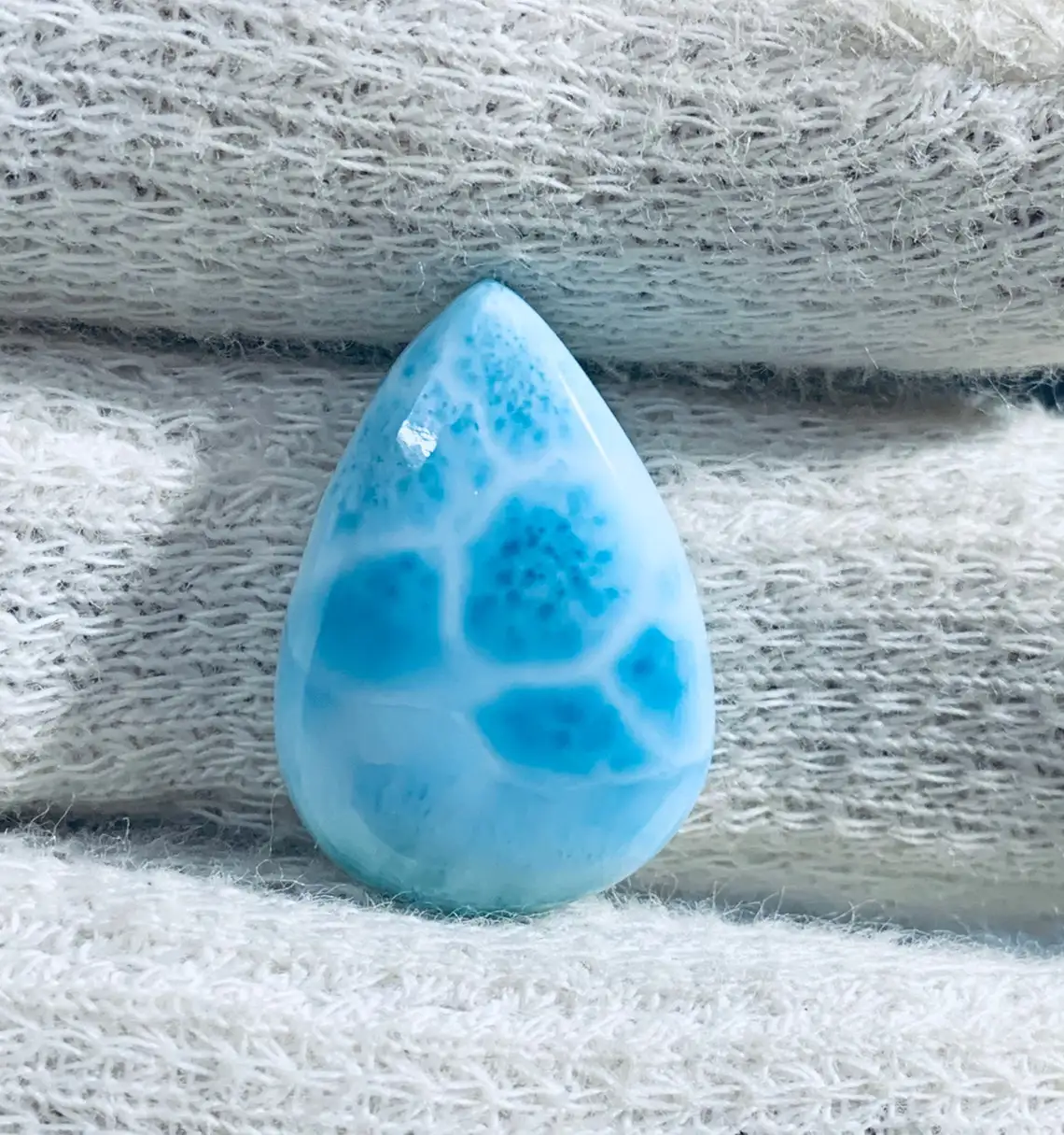 Lotto 12 Pezzi Larimar Cabochon A Forma Di Pera Larimar Lotto Di Pietre Preziose Sciolte