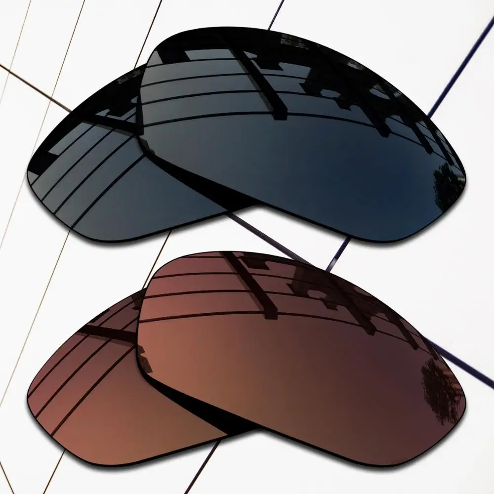 E.O.S 2 Pairs Black & Brown Polarized Lenti Di Ricambio Per Juliet Occhiali Da Sole Oakley
