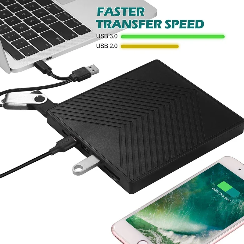 Usb 3.0 Slim External Dvd Rw Cd Writer Drive Burner Reader Player Unità Ottiche Per Laptop Pc Dvd Burner Dvd Portatil