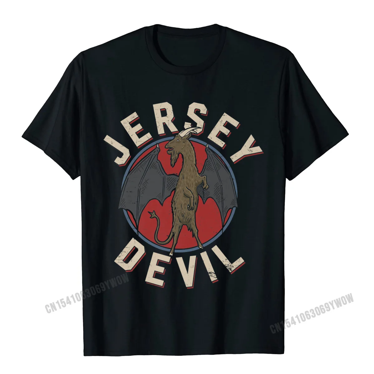 Cryptozoology Tshirt Jersey Devil Cryptid Vintage Tee Camisas Men Oversize Street T Shirt Cotton Tees For Men Simple Style