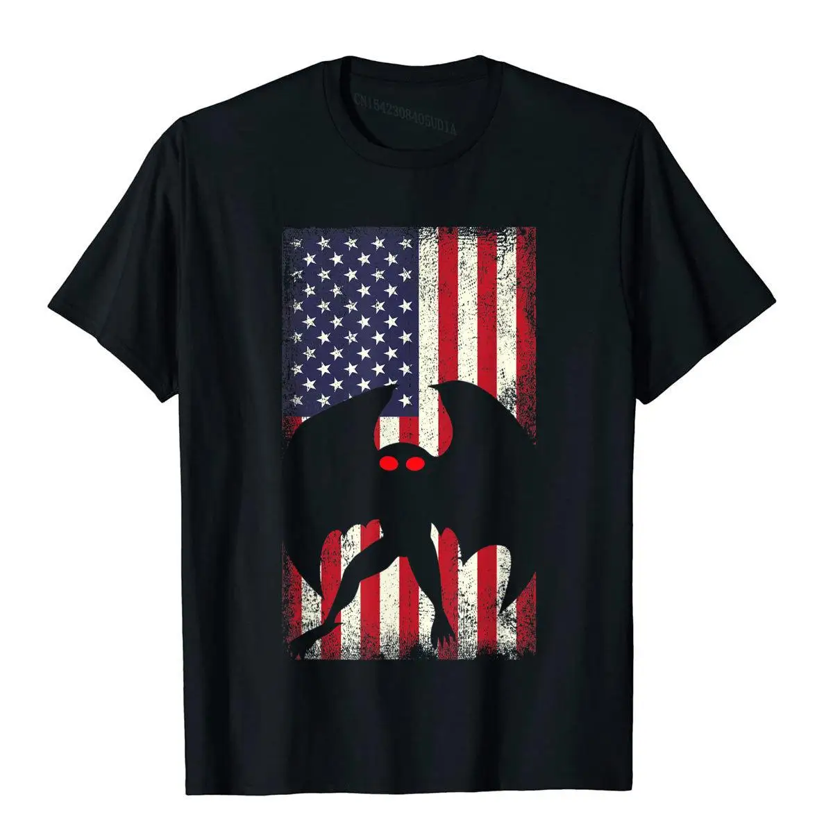 Patriot Mothman Cryptid Love Usa American Flag 4Th Of July T-Shirt Cotton Print Top Camicie Graphic Mens T Shirt Alla Moda