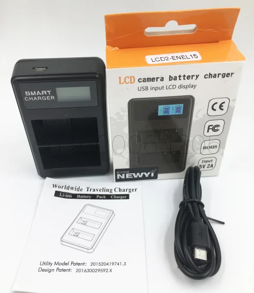 Lcd Usb Battery Charger En-El15 Per Nikon D850/D810/D800E/D800/D750/D610/D7200 /D7100/D7000/V1