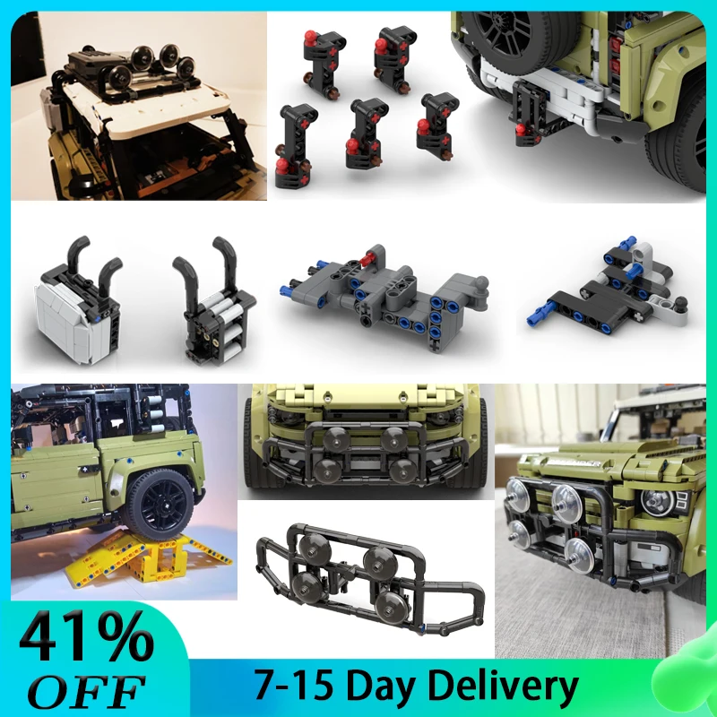 Nuovo Moc Regolabile Gancio Di Traino Luci Bull Bar Towbar Misura Per Defender 42110 Aggiornamento Rimorchio Building Blocks Modello Mattoni Fai Da Te