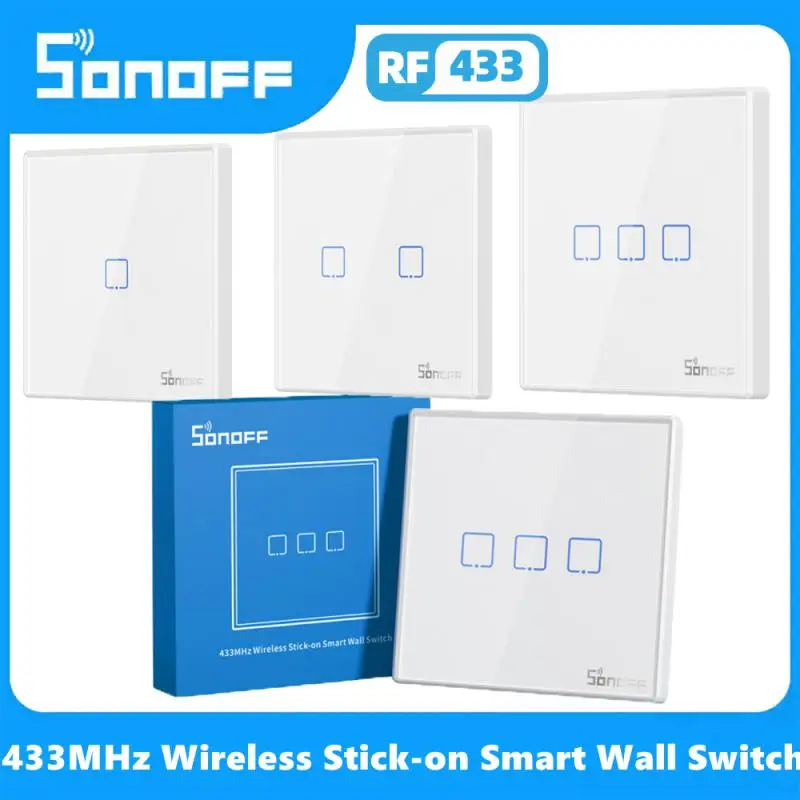 Sonoff Rf Remote Controller 86 Tipo Wall Panel Sticky 433Mhz Rf Remote Control 1/2/3 Gang Funziona Con Sonoff Tx Wifi Wall Switch