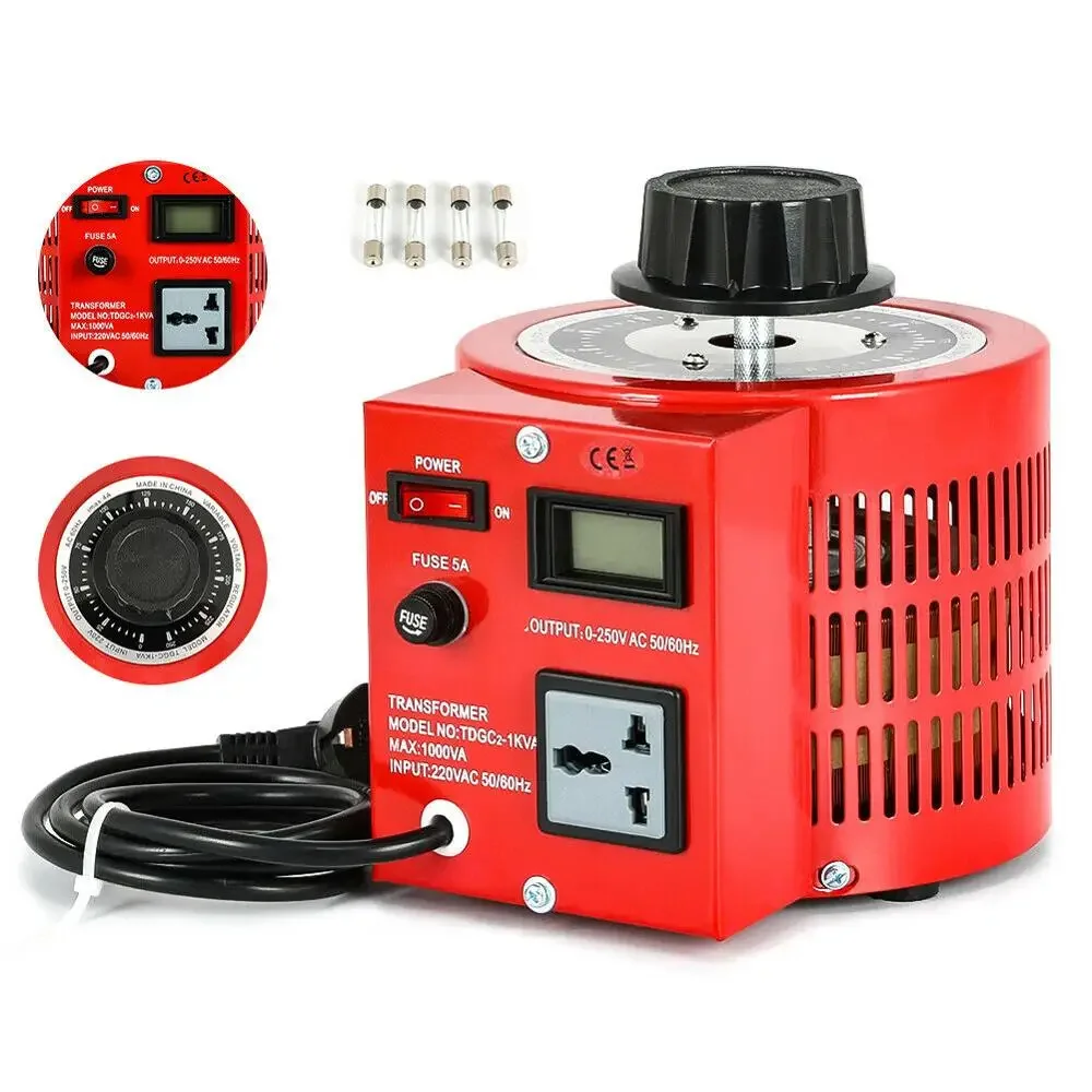 Trasformatore Variabile Variac Da 5 Amp/8 Amp 1000Va/2000Va Monofase Max 0-250 Regolatore Di Uscita Volt Ac