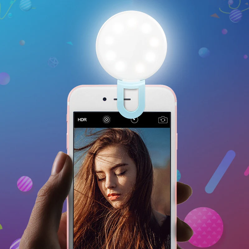 Telefono Universale Selfie Led Ring Flash Light Telefono Portatile Selfie Lamp Lampada A Clip Luminosa Fotocamera Fotografia Video Spotlight