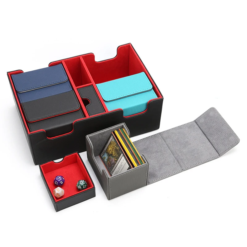 Scatola Portaoggetti In Pelle Per Magic/Pokemon/Yugioh Tcg Card Storage Trading Deck Box Commander Mtg Card Carry Organizer 400 +