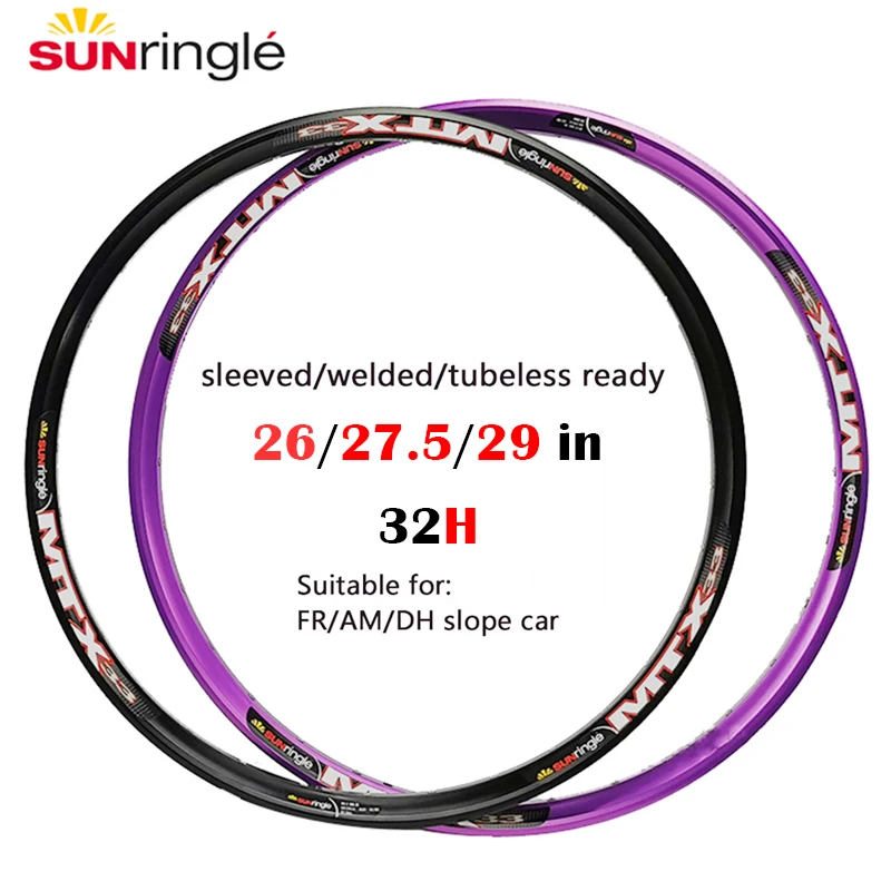 Sunringle Mountain Bike Circle Mtx33 Cerchi Ad Alta Resistenza 32H 26/ 27.5/ 29 Pollici Mtb Bicicletta Rim Tubeless Tire Rim
