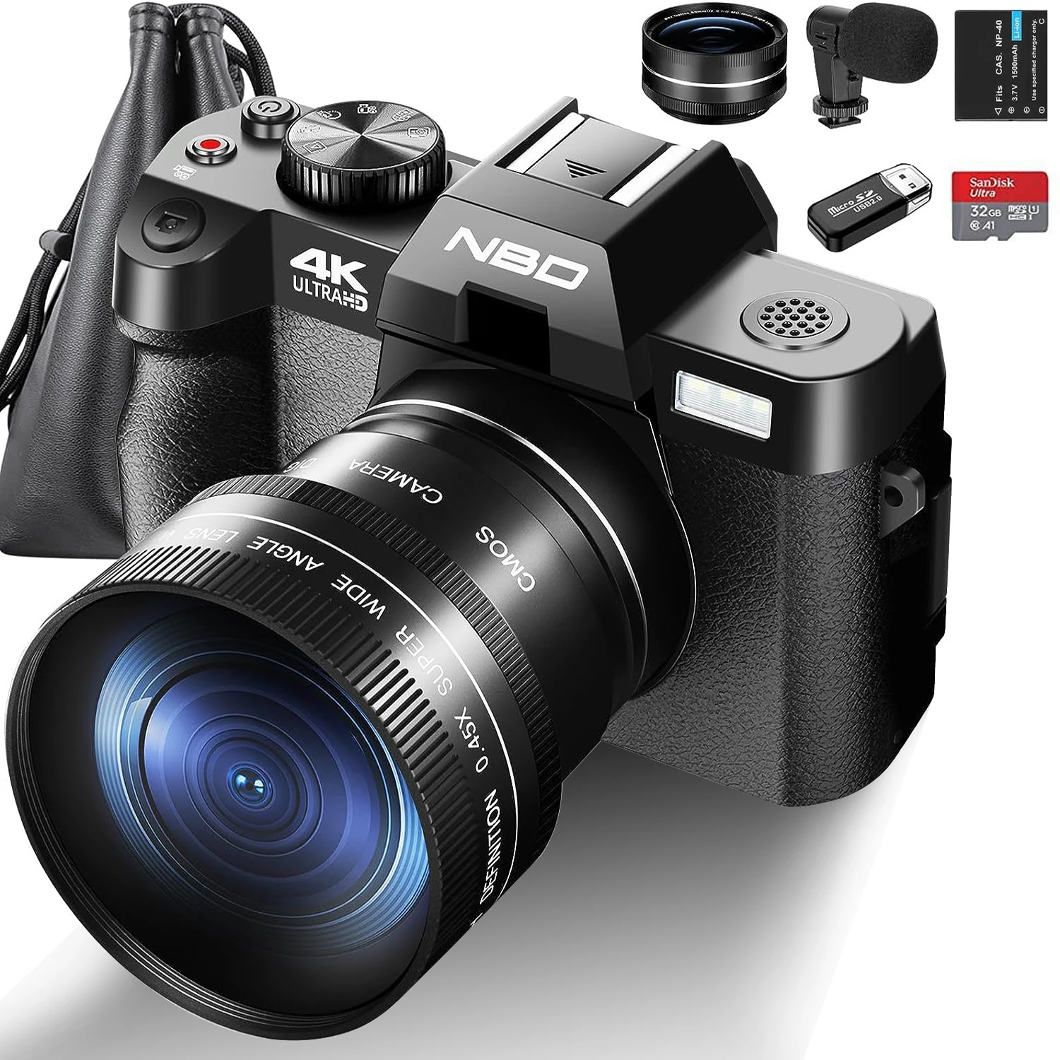 G-Anica, Fotocamera Digitale Per Fotografia E Video, Fotocamera Vlogging 4K 48Mp Per Con Schermo Flip A 180 °, Zoom Digitale 16X