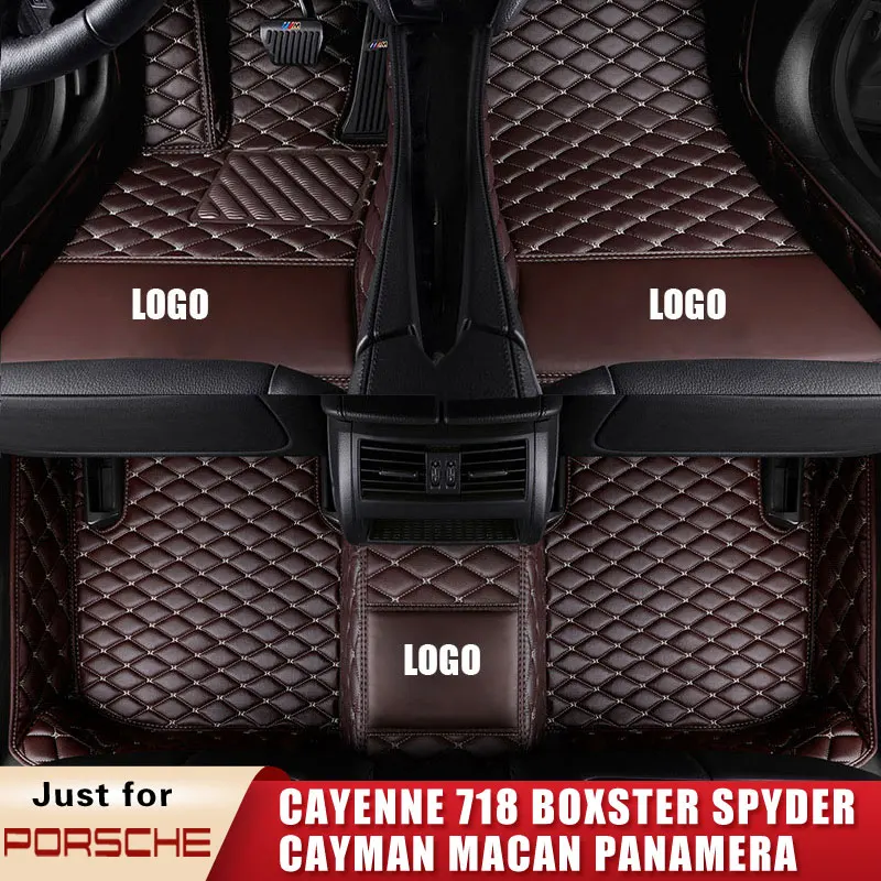 Car Floor Mats For Porsche 718 Boxster Spyder Cayman Cayenne 955 957 958 Mancans Panamera Sport Turismo Convertible Coupe Custom