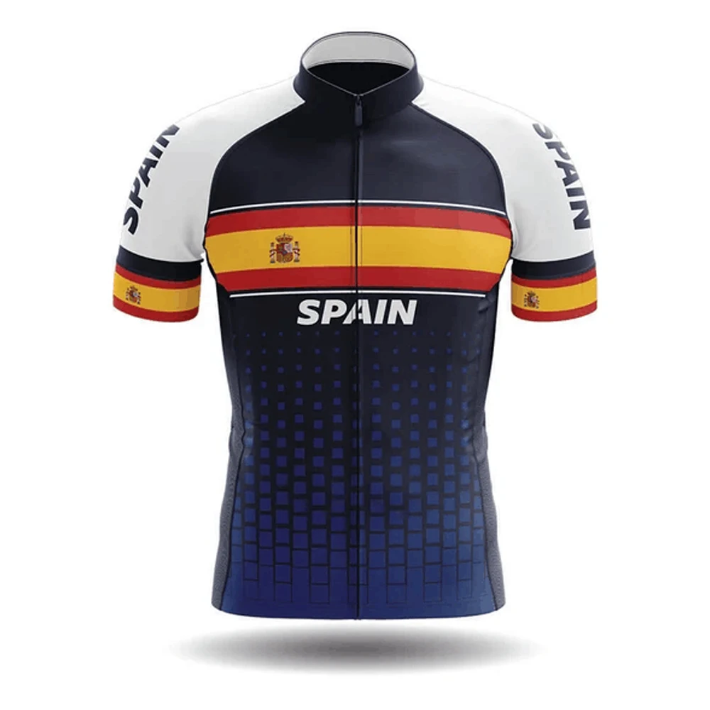 2023 Spagna Maglia Da Ciclismo Team Men Maglia Da Bici A Maniche Corte Wear Summer Quick Dry Jersey Abbigliamento Bici Da Corsa Uomo