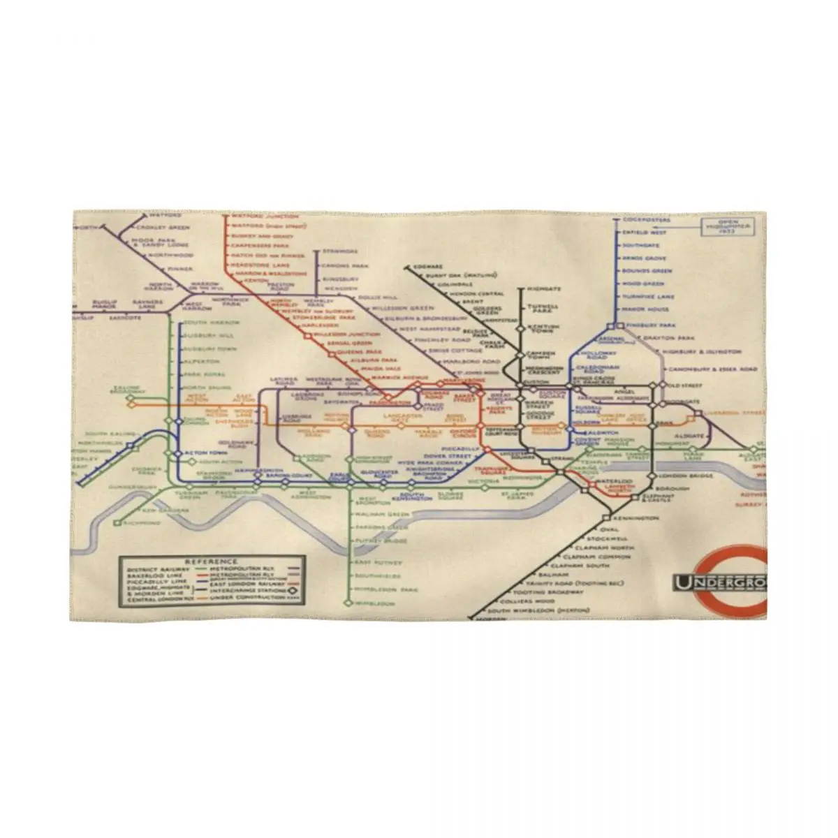 Mappa Della Metropolitana Di Londra Metropolitana Di Londra 1933 Mappa Storica Studio Grafiikka Asciugamani Asciugamano Per Il Viso Per La Casa Accapp