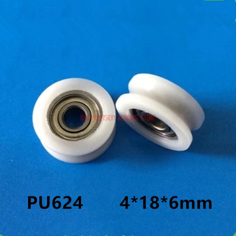 2023 Vendita Calda Vendita 624 Cuscinetto In Plastica, Ruota Scanalata In Nylon Tipo U, Sospensione Puleggia In Lega Di Alluminio Concavo 4*18*6
