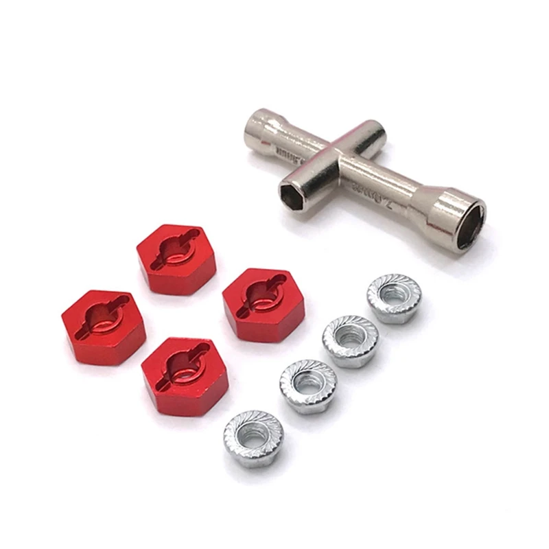 2023 Hot-Metal 12Mm Combinatore Adattatore Mozzo Ruota Esagonale Con Manicotto Dado Per Mn-999 Mn 999 D90 1/10 Rc Crawler Parti Di Aggiornamento Auto