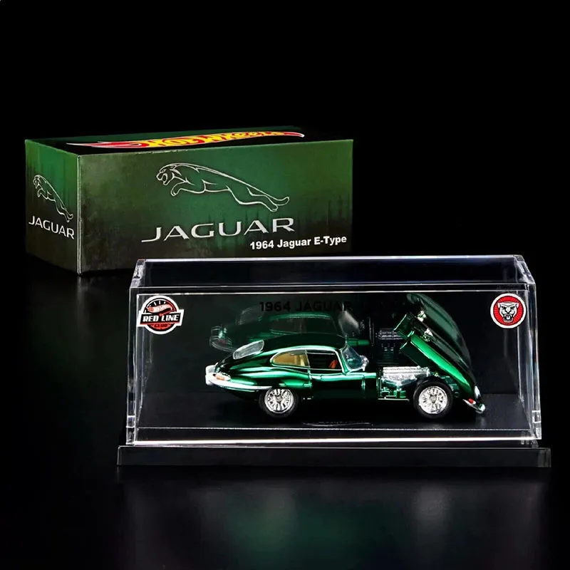 2023 Hot Wheels Red Line Rlc 1964 Jaguar E-Type Green 1:64 Diecast Vehicle Collection Modello Di Auto Giocattolo