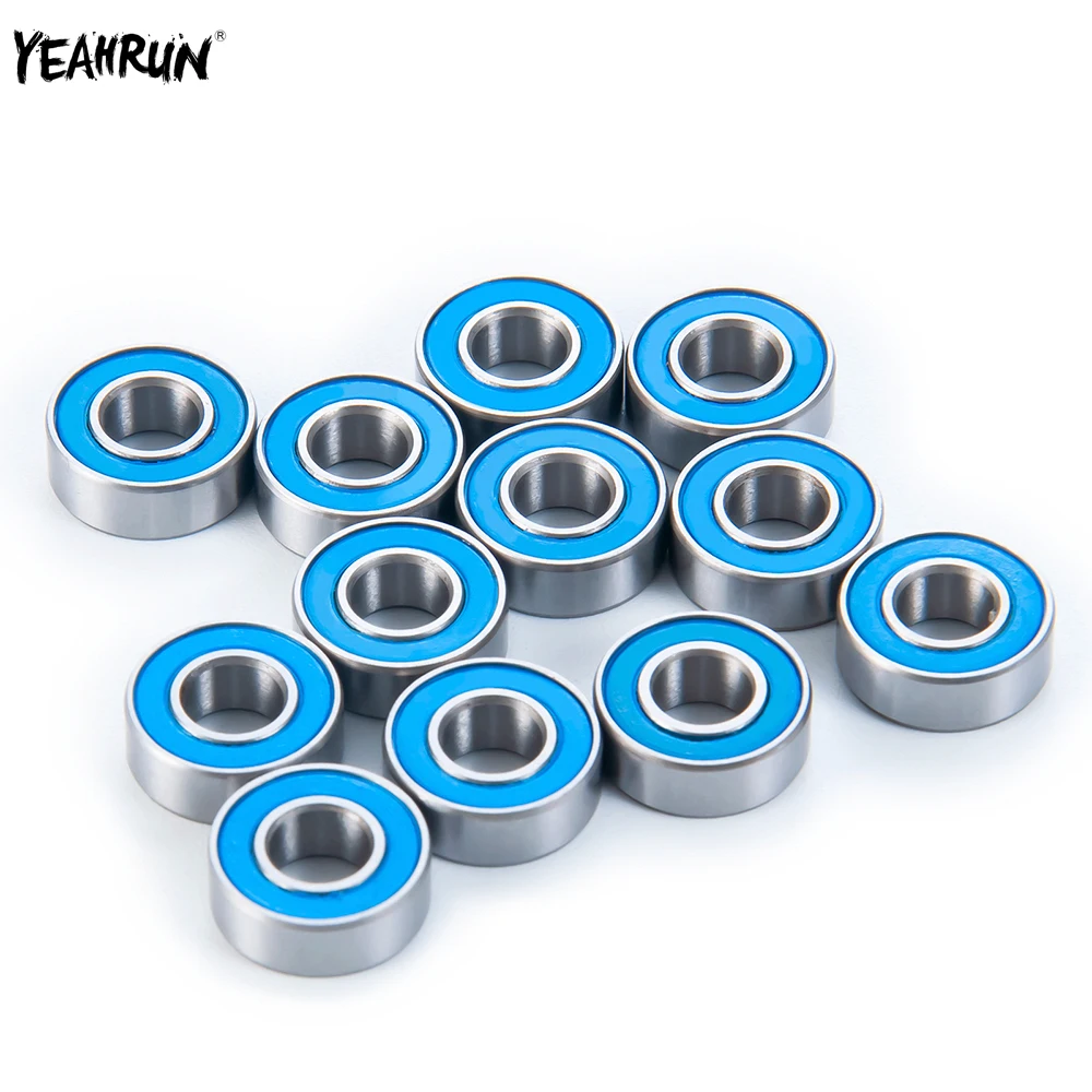 Yeahrun 12Pcs Kit Cuscinetti Sigillati In Gomma Con Cuscinetti A Sfera In Acciaio Cromato Per Tamiya Frog Super Blackfoot Stadium Blitzer Rc Ricambi A