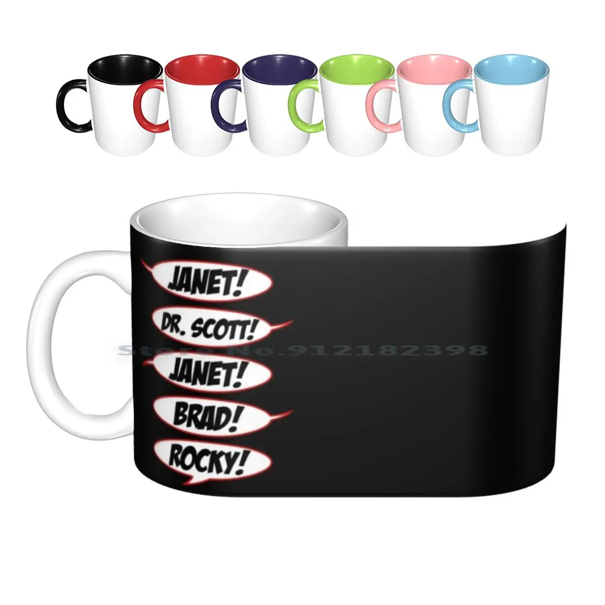 Janet! Dr. Scott! Janet! Brad! Tazze In Ceramica Tazze Da Caffè Tazza Da Tè Al Latte Janet Weiss Dr Brad Majors Frank N Furter Riff Raff