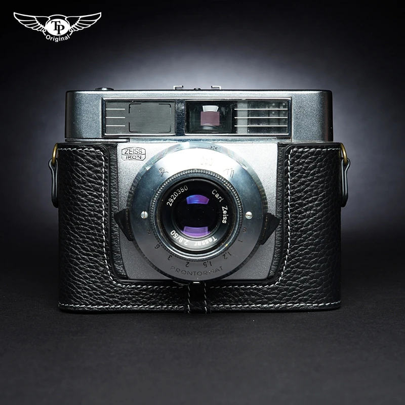 Design Per Fotocamera Zeiss Ikon Simbolo Borsa Mezza Custodia Per Fotocamera In Vera Pelle Fatta A Mano
