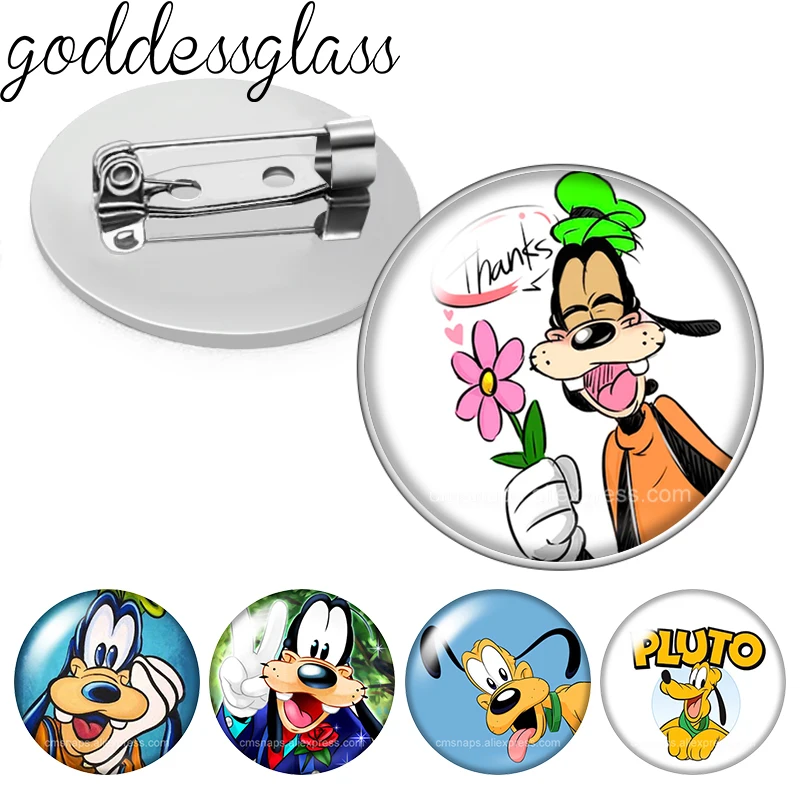 Disney Mickey Friends Goofy Pluto Dog Photo Cabochon Spilla Pinback Button Bag Vestiti Denim Jeans Spilla Distintivo Gioielli